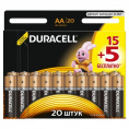 Маленькое фото товара - Батарейки Duracell Basic АА/LR6 20 штук (промоупаковка, 15+5). Вариант №1