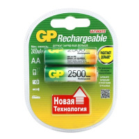 Фото товара - Аккумулятор GP АА/НR6 (2500 mAh, NiMH, 2 штуки)