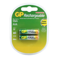 Фото товара - Аккумулятор GP АAA/HR03 (1000 mAh, NiMH, 2 штуки)