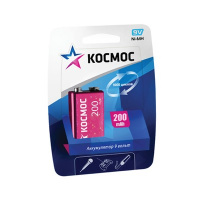 Фото товара - Аккумулятор Космос 6F22/6HR61/Крона (200 mAh, NiMH, 1 штука)
