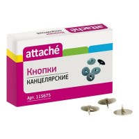 Фото товара - Кнопки канцелярские Attache металлические стальные (100 штук в упаковке)