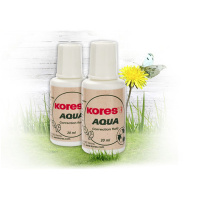 Фото товара - Корректирующая жидкость (штрих) Kores Aqua-Eco 20 мл (2 штуки)