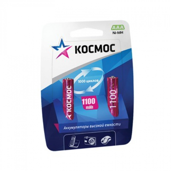 Большое фото товара - Аккумулятор Космос ААА/R03 (1100 mAh, NiMH, 2 штуки), 300045497. Вариант №2