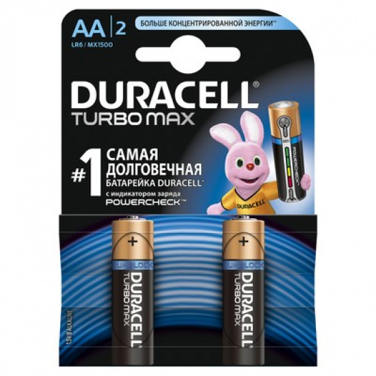 Большое фото товара - Батарейки Duracell Turbo Max АА/LR6 2 штуки, 300045995. Вариант №2